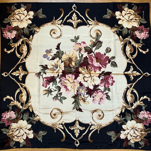 Echo Floral Silk Scarf Women’s Accessories Square Silk Scarf - Picture 2 of 10